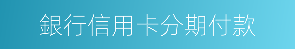 銀行信用卡分期付款的同義詞