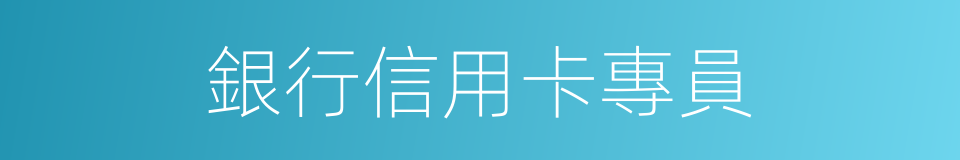 銀行信用卡專員的同義詞