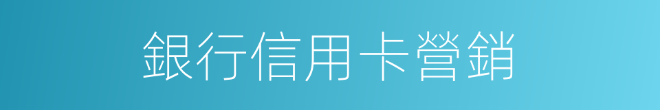 銀行信用卡營銷的同義詞