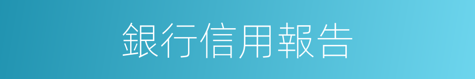 銀行信用報告的同義詞