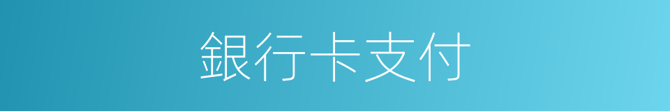 銀行卡支付的同義詞