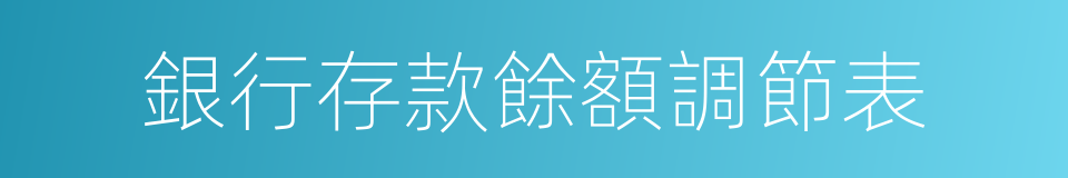 銀行存款餘額調節表的同義詞