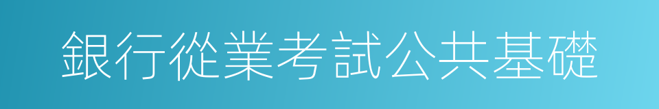 銀行從業考試公共基礎的同義詞