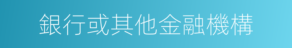 銀行或其他金融機構的同義詞