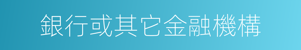 銀行或其它金融機構的同義詞