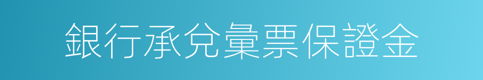 銀行承兌彙票保證金的同義詞