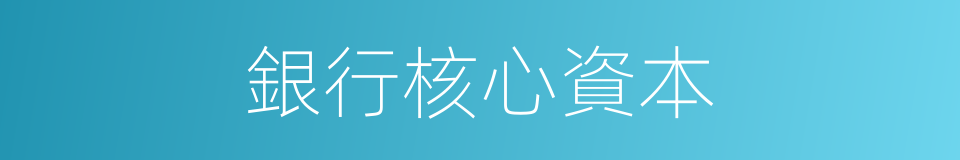 銀行核心資本的同義詞