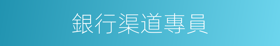 銀行渠道專員的同義詞