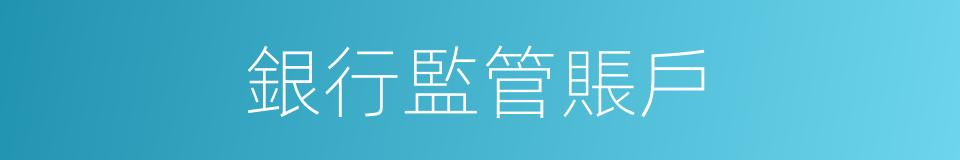 銀行監管賬戶的同義詞