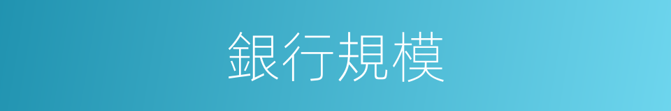 銀行規模的同義詞
