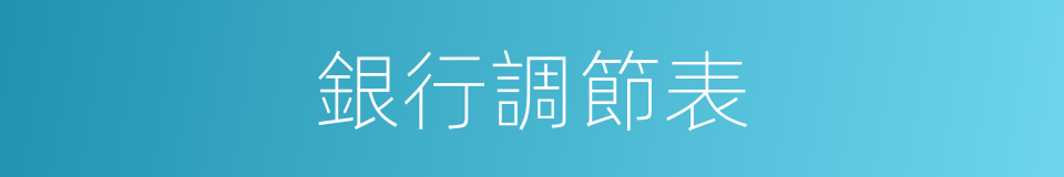 銀行調節表的同義詞