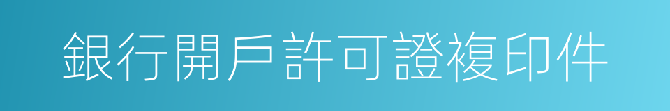 銀行開戶許可證複印件的同義詞