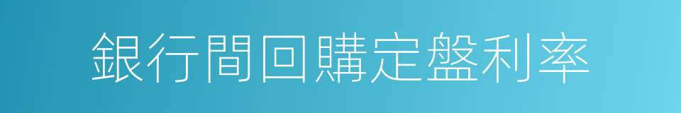 銀行間回購定盤利率的同義詞