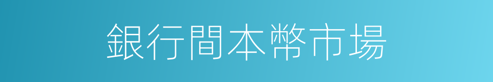 銀行間本幣市場的同義詞