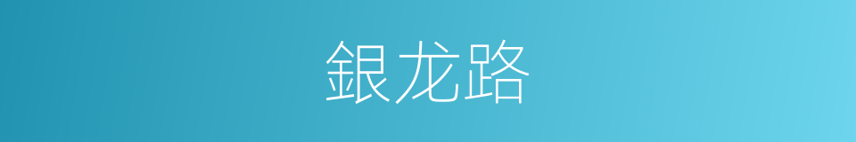 銀龙路的同義詞