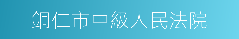 銅仁市中級人民法院的同義詞