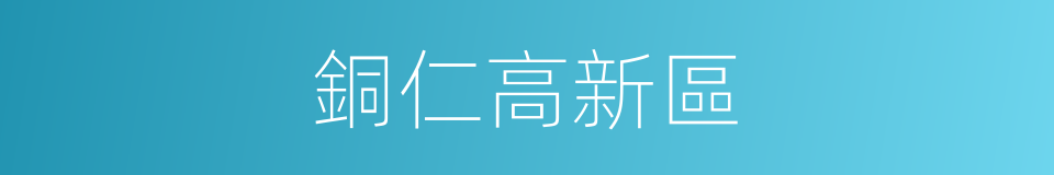 銅仁高新區的同義詞