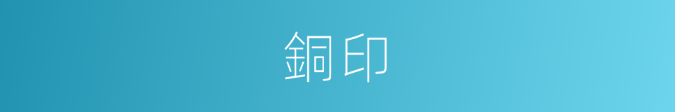 銅印的意思