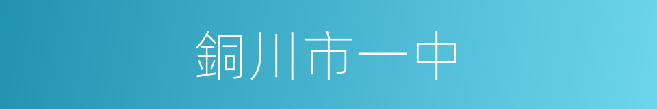 銅川市一中的同義詞