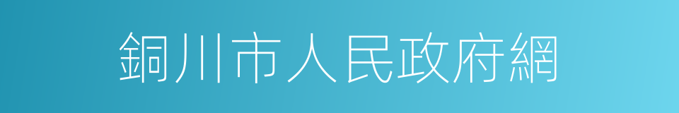 銅川市人民政府網的同義詞