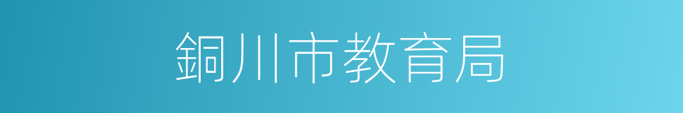銅川市教育局的同義詞