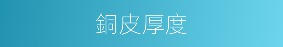 銅皮厚度的意思
