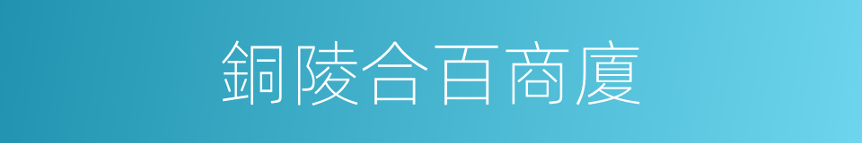 銅陵合百商廈的同義詞