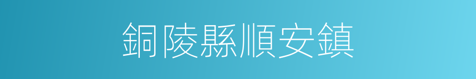 銅陵縣順安鎮的同義詞