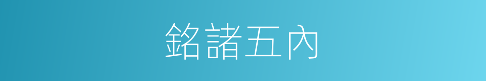 銘諸五內的同義詞
