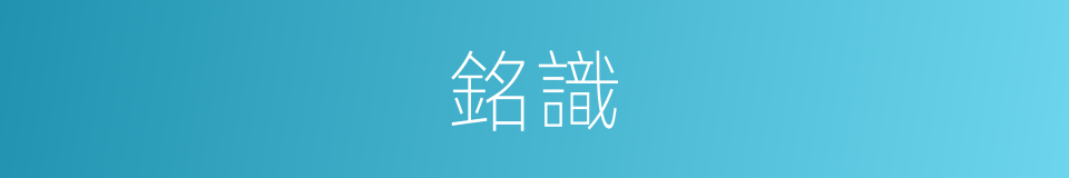 銘識的意思