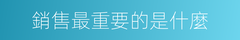 銷售最重要的是什麼的同義詞