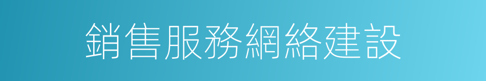 銷售服務網絡建設的同義詞