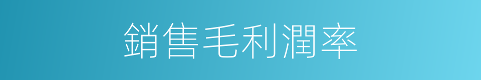 銷售毛利潤率的同義詞