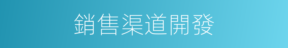 銷售渠道開發的同義詞