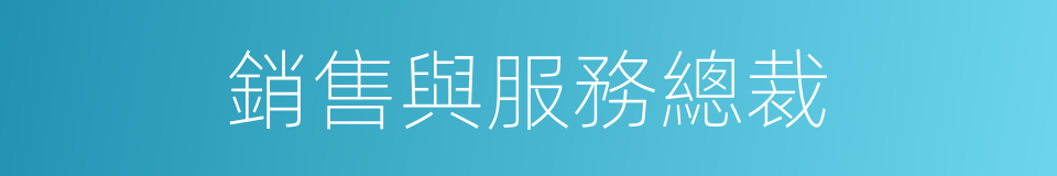 銷售與服務總裁的同義詞