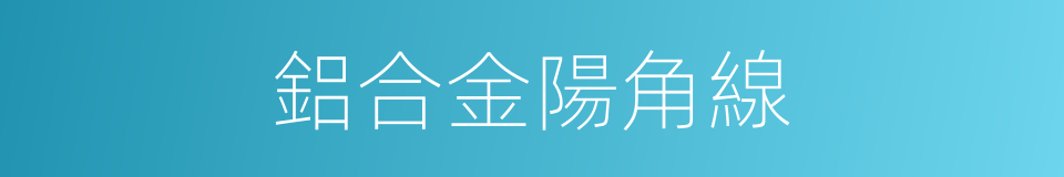 鋁合金陽角線的同義詞