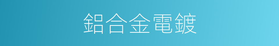 鋁合金電鍍的同義詞