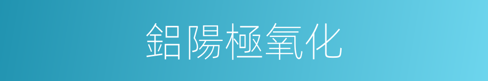 鋁陽極氧化的同義詞