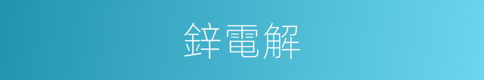 鋅電解的同義詞