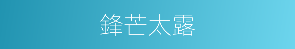 鋒芒太露的意思