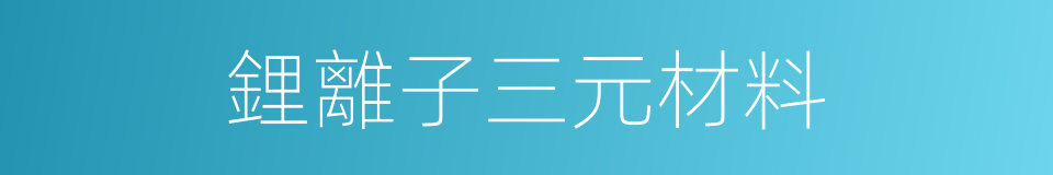 鋰離子三元材料的同義詞