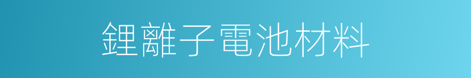 鋰離子電池材料的同義詞