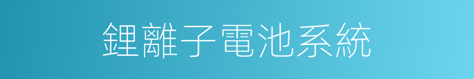 鋰離子電池系統的同義詞