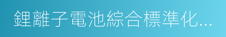 鋰離子電池綜合標準化技術體系的同義詞