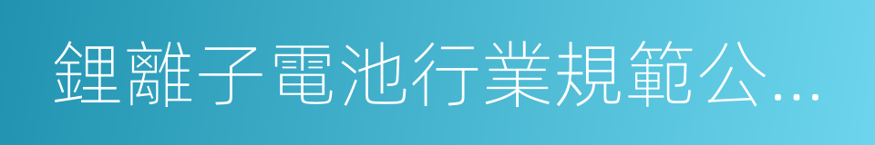 鋰離子電池行業規範公告管理暫行辦法的同義詞