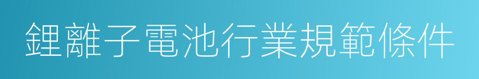 鋰離子電池行業規範條件的同義詞