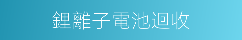 鋰離子電池迴收的同義詞