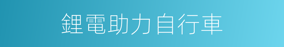 鋰電助力自行車的同義詞