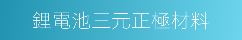 鋰電池三元正極材料的同義詞