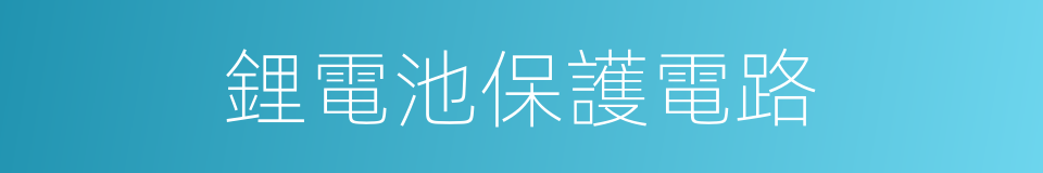 鋰電池保護電路的同義詞